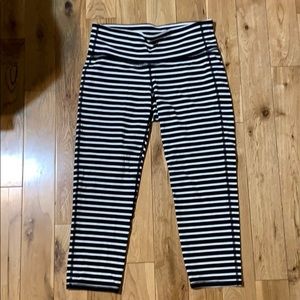 Athleta striped yoga crops